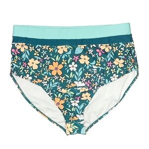 BloomChic Teal Floral Bikini Bottoms